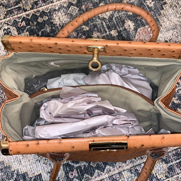 Bags Pelle Di Giada Embossed Leather Ostrich Bag Poshmark